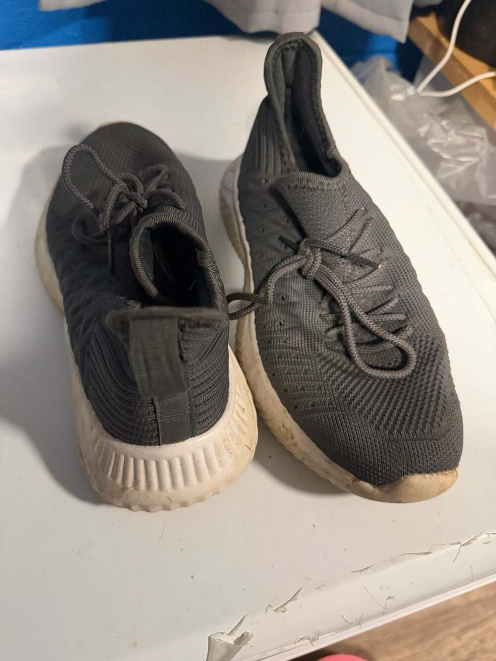 C0093 Unbranded Athletic Sneakers Size 36.5 Dark Grey Knit